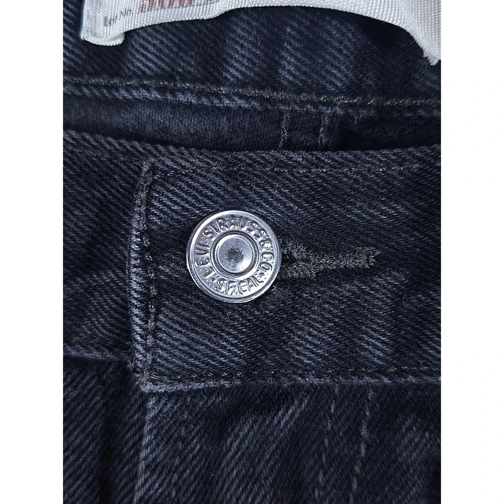 Levis 505 Regular Fit Black Jeans Straight Leg W33 L30 Mens Classic Denim Cotton
